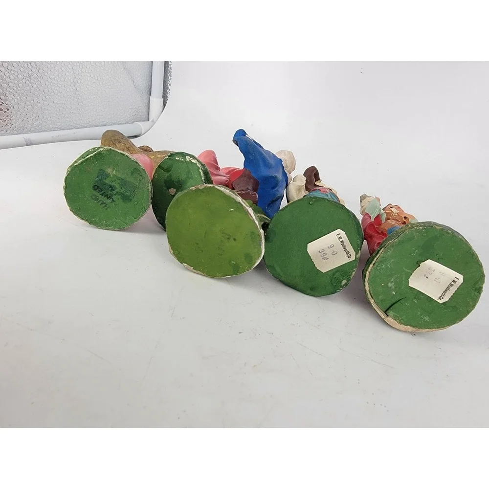 VTG Nativity Figures Stamped Made In ITALY Paper Mache Creche Chalk Set 5 50-60s